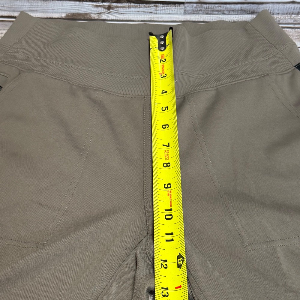 Athleta Venice Velvet Stripe Jogger Women Small Brown Black Side Tape Zip Pocket - Picture 7 of 7
